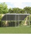 vidaXL Dog Kennel 2 pcs Silver 4 x 2 x 2 m Galvanised steel