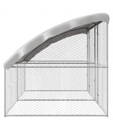 vidaXL Dog Kennel 2 pcs Silver 4 x 2 x 2 m Galvanised steel
