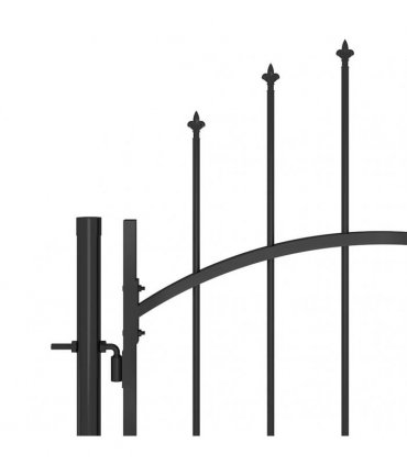 vidaXL Garden Gate Woerden Steel 1x2 m Black