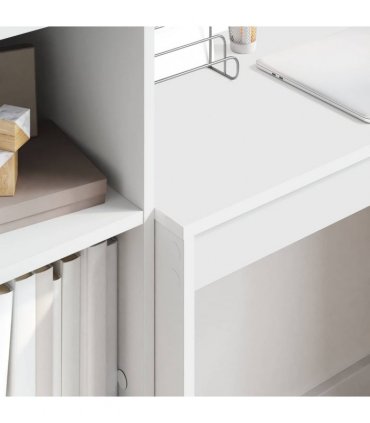 vidaXL Desk with Drawer with Shelf with Storage 2 pcs White