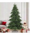 vidaXL Artificial Hinged Christmas Tree Green 210 cm PVC, steel
