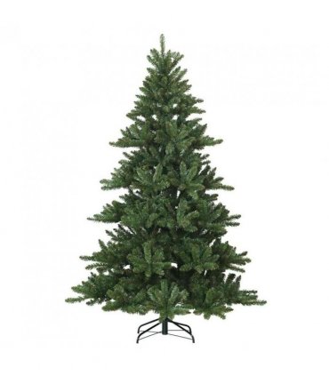vidaXL Artificial Hinged Christmas Tree Green 210 cm PVC, steel