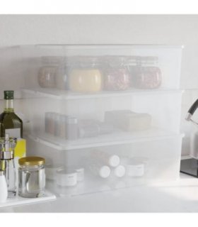 vidaXL Plastic Storage Boxes 3 pcs 25 L Stackable
