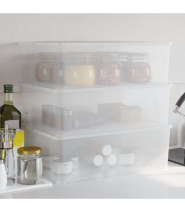 vidaXL Plastic Storage Boxes 3 pcs 25 L Stackable