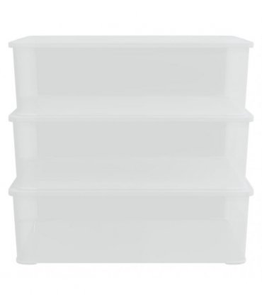 vidaXL Plastic Storage Boxes 3 pcs 25 L Stackable