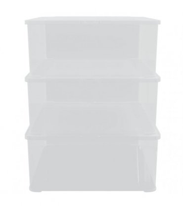 vidaXL Plastic Storage Boxes 3 pcs 25 L Stackable