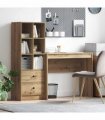 vidaXL Desk with Drawer with Shelf with Storage 2 pcs Artisan Oak