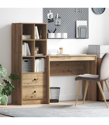 vidaXL Desk with Drawer with Shelf with Storage 2 pcs Artisan Oak
