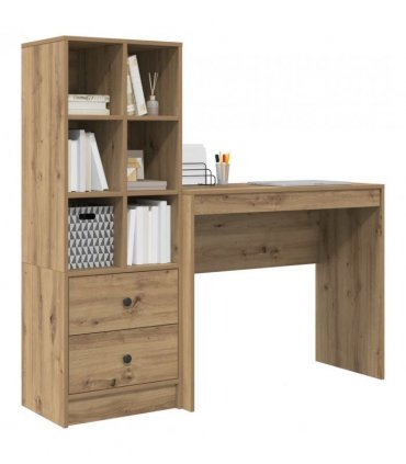 vidaXL Desk with Drawer with Shelf with Storage 2 pcs Artisan Oak