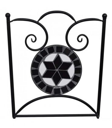 vidaXL Patio Furniture | Black and White | Powder-coated iron and ceramic
