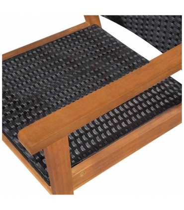 vidaXL Dining Set | Black and brown | PE rattan, solid acacia wood | Medium