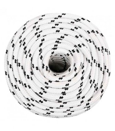 vidaXL Braided Boat Rope White 12 mmx25 m Polyester