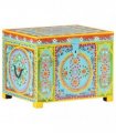 vidaXL Hand Painted Storage Box 50x40x40 cm Solid Mango Wood