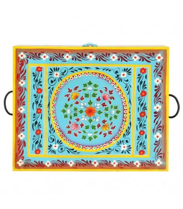 vidaXL Hand Painted Storage Box 50x40x40 cm Solid Mango Wood