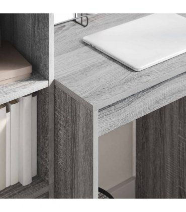 vidaXL Desk with Drawer with Shelf with Storage 2 pcs Grey Sonoma