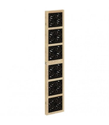 vidaXL Room Divider 4 Panels Brown and Black Solid Wood Paulownia