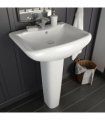 vidaXL Freestanding Basin with Pedestal Ceramic White 580x470x200 mm