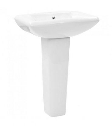 vidaXL Freestanding Basin with Pedestal Ceramic White 580x470x200 mm