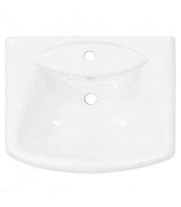 vidaXL Freestanding Basin with Pedestal Ceramic White 580x470x200 mm
