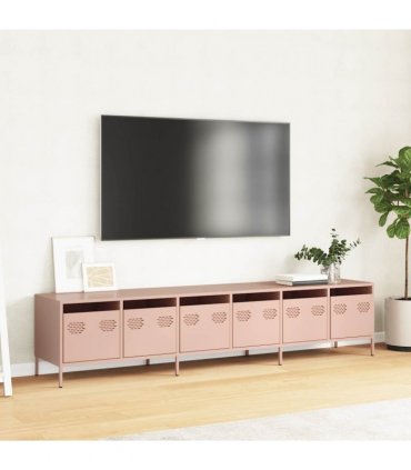vidaXL TV Cabinet Pink 202x39x43.5 cm Cold-rolled Steel