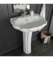 vidaXL Freestanding Basin with Pedestal Ceramic White 580x510x200mm