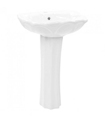 vidaXL Freestanding Basin with Pedestal Ceramic White 580x510x200mm