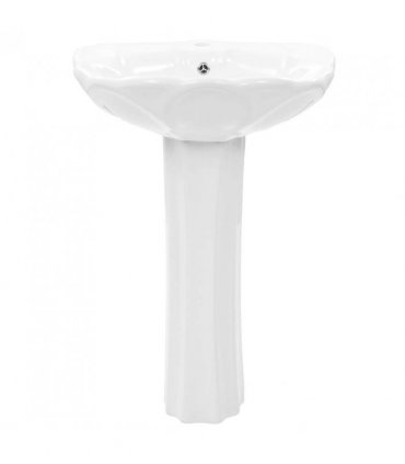 vidaXL Freestanding Basin with Pedestal Ceramic White 580x510x200mm