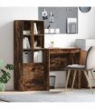 vidaXL Desk with Drawer with Shelf with Storage 2 pcs Smoked Oak