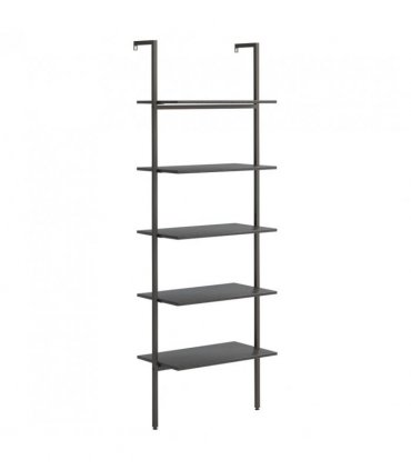 vidaXL 5-Tier Leaning Shelf Black 64x35x185 cm