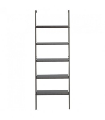vidaXL 5-Tier Leaning Shelf Black 64x35x185 cm