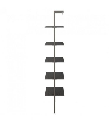 vidaXL 5-Tier Leaning Shelf Black 64x35x185 cm