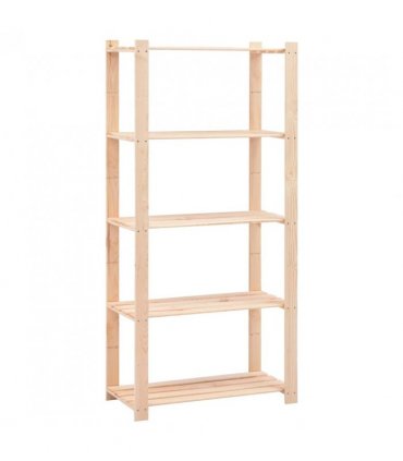 vidaXL 5-Tier Storage Racks 5 pcs 80x38x170 cm Solid Pinewood 250 kg
