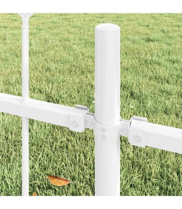 vidaXL Garden Fence 2 pcs White 3.4 x 0.6 m Powder-coated Steel