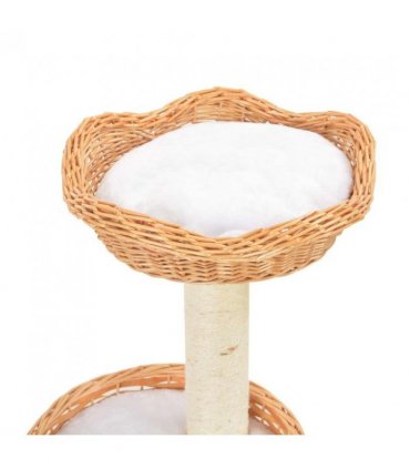 vidaXL Cat Tree with Sisal Scratching Post Natural Willow Wood