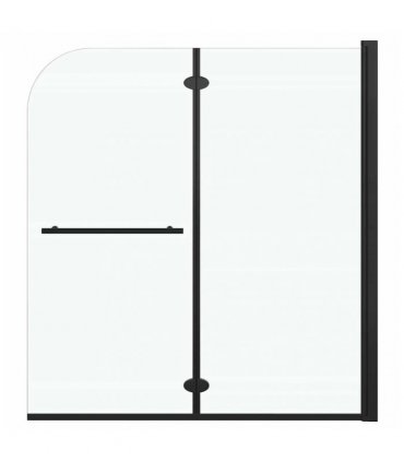 vidaXL Folding Shower Enclosure 2 Panels ESG 120x140 cm Black