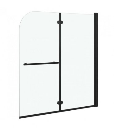 vidaXL Folding Shower Enclosure 2 Panels ESG 120x140 cm Black