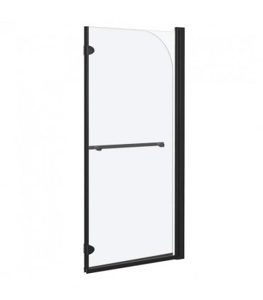 vidaXL Folding Shower Enclosure 2 Panels ESG 120x140 cm Black