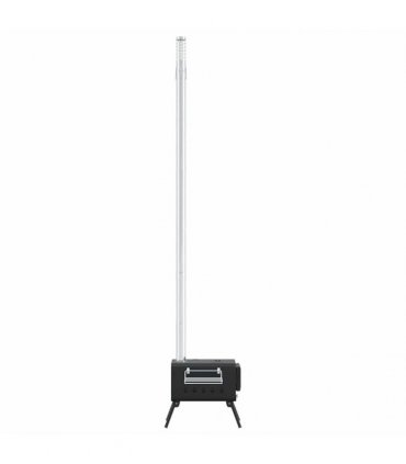 vidaXL Tent Wood Stove with Chimney and Foldable Legs Black Steel