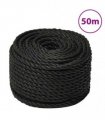 vidaXL Work Rope Black 14 mm 50 m Polypropylene