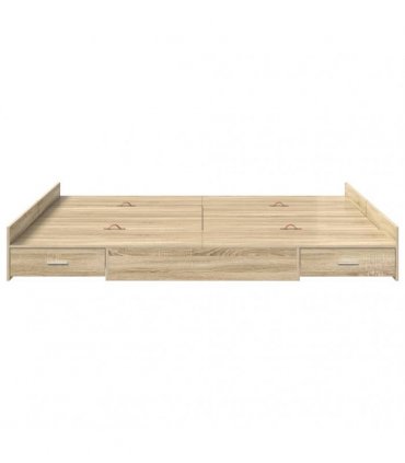 vidaXL Storage Bed Frame Sonoma Oak 180 x 200 cm Engineered Wood