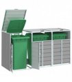 vidaXL Wheelie Bin Storage for Triple Bins Grey 216x81x115 cm Steel