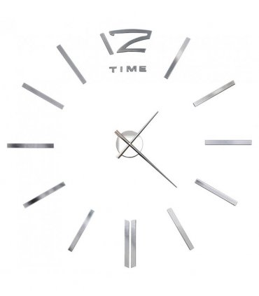 vidaXL 3D Wall Clock Modern Design 100 cm XXL Silver
