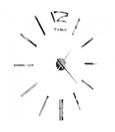vidaXL 3D Wall Clock Modern Design 100 cm XXL Silver