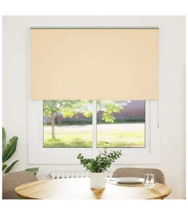 vidaXL Roller Blind Blackout Beige 120x150 cm Fabric Width 116.6 cm Polyester