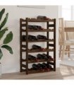 vidaXL Wine Rack for 30 Bottles Brown Solid Wood Pine