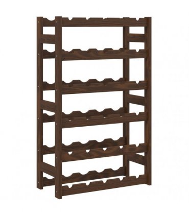 vidaXL Wine Rack for 30 Bottles Brown Solid Wood Pine