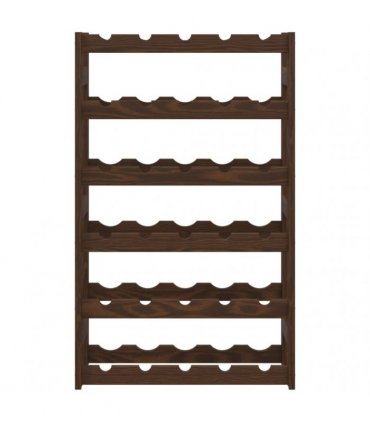 vidaXL Wine Rack for 30 Bottles Brown Solid Wood Pine