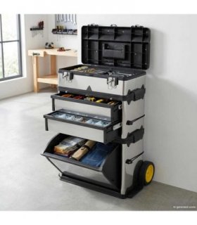vidaXL 3-Part Rolling Tool Box replaces 140174