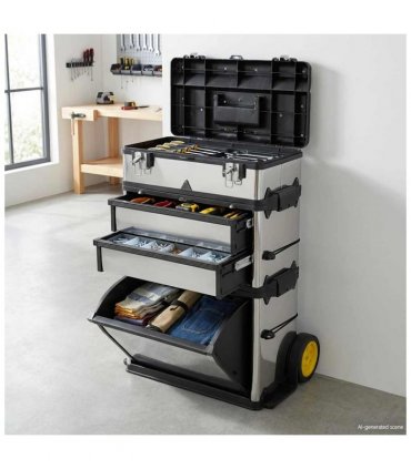 vidaXL 3-Part Rolling Tool Box replaces 140174