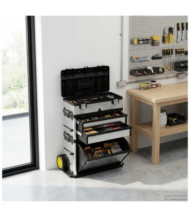 vidaXL 3-Part Rolling Tool Box replaces 140174